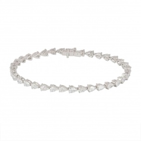 White Gold Diamond Line Bracelet 3.97ct